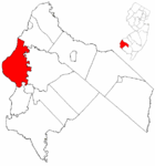 Map of Salem County highlighting Pennsville Township